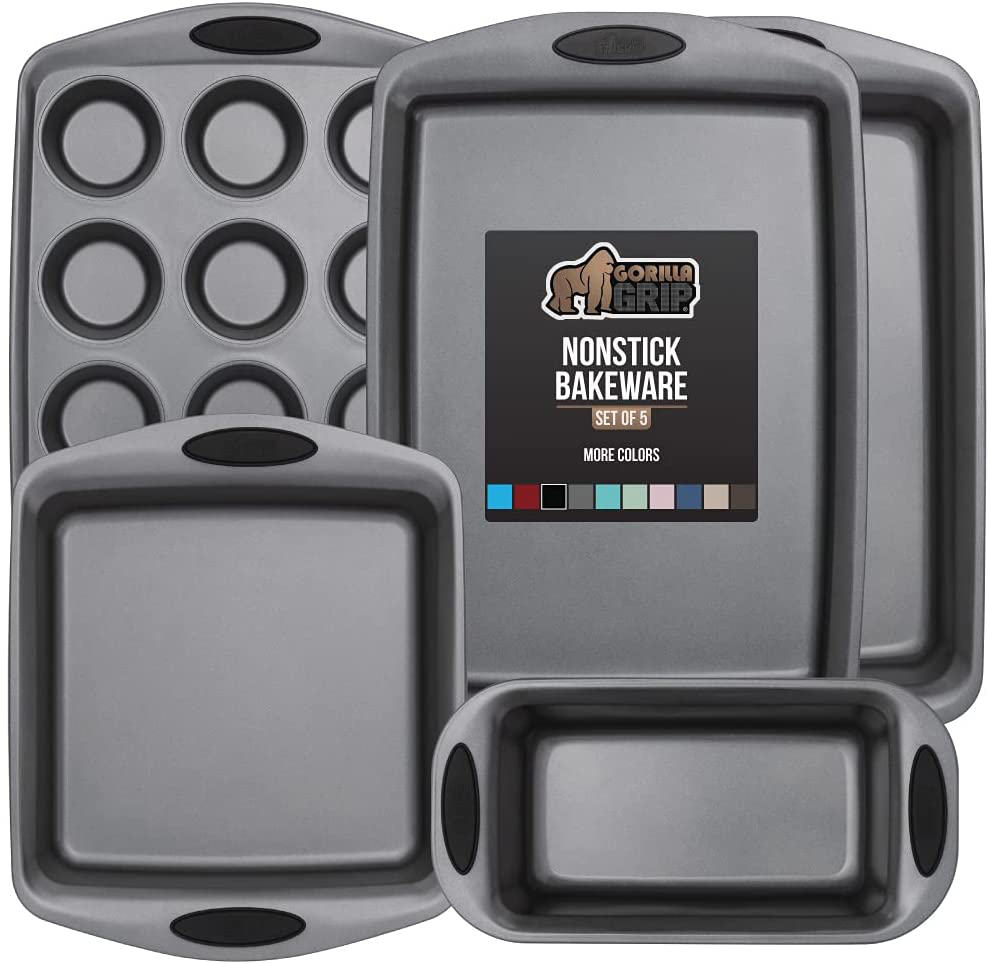 Avelena | Multipack Gorilla Grip Backutensilien Sets, Antihaft, Schwerlast Carbonstahl