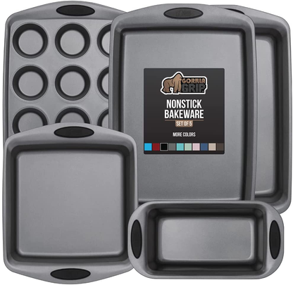 Avelena | Multipack Gorilla Grip Backutensilien Sets, Antihaft, Schwerlast Carbonstahl