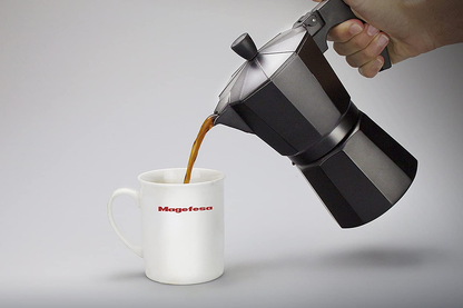 Avelena | Magefesa 01Pacfkeb06 Kenia Aluminium 6 Tassen Kaffeemaschine, Schwarz