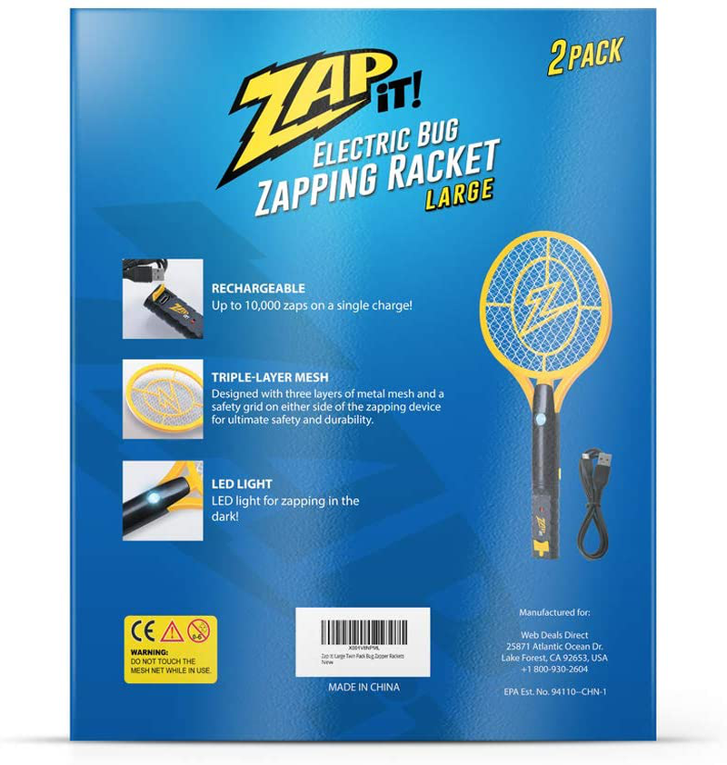 Avelena | Zap It Bug Zapper Wiederaufladbarer Bug Zapper Raclette, 4.000 Volt, Usb Ladekabel, 2 Packung