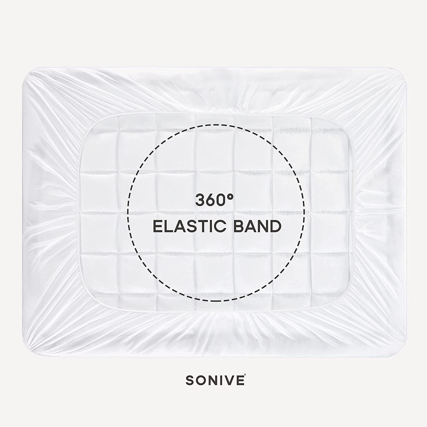 Avelena | Sonive Gesteppter Matratzenauflage Weiches Flauschiges Kissenbezug Matratzenbezug Alternative Füllung Topper Dehnt Sich Bis Zu 21 Zoll Tiefer Tasche (Weiß, Twin Xl)