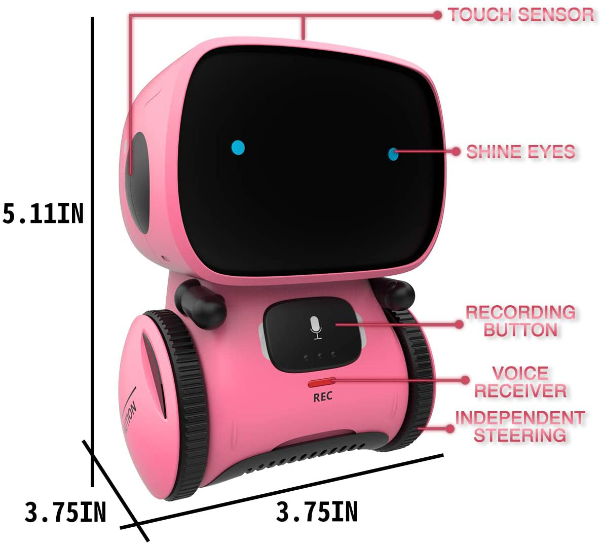 Avelena | 98K Kinder Roboter Spielzeug, Smarte Sprachroboter, Geschenk Für Jungen Und Mädchen Ab 3 Jahren, Intelligenter Partner Und Lehrer, Mit Sprachsteuerung Und Berührungssensor, Singend, Tanzend, Wiederholend