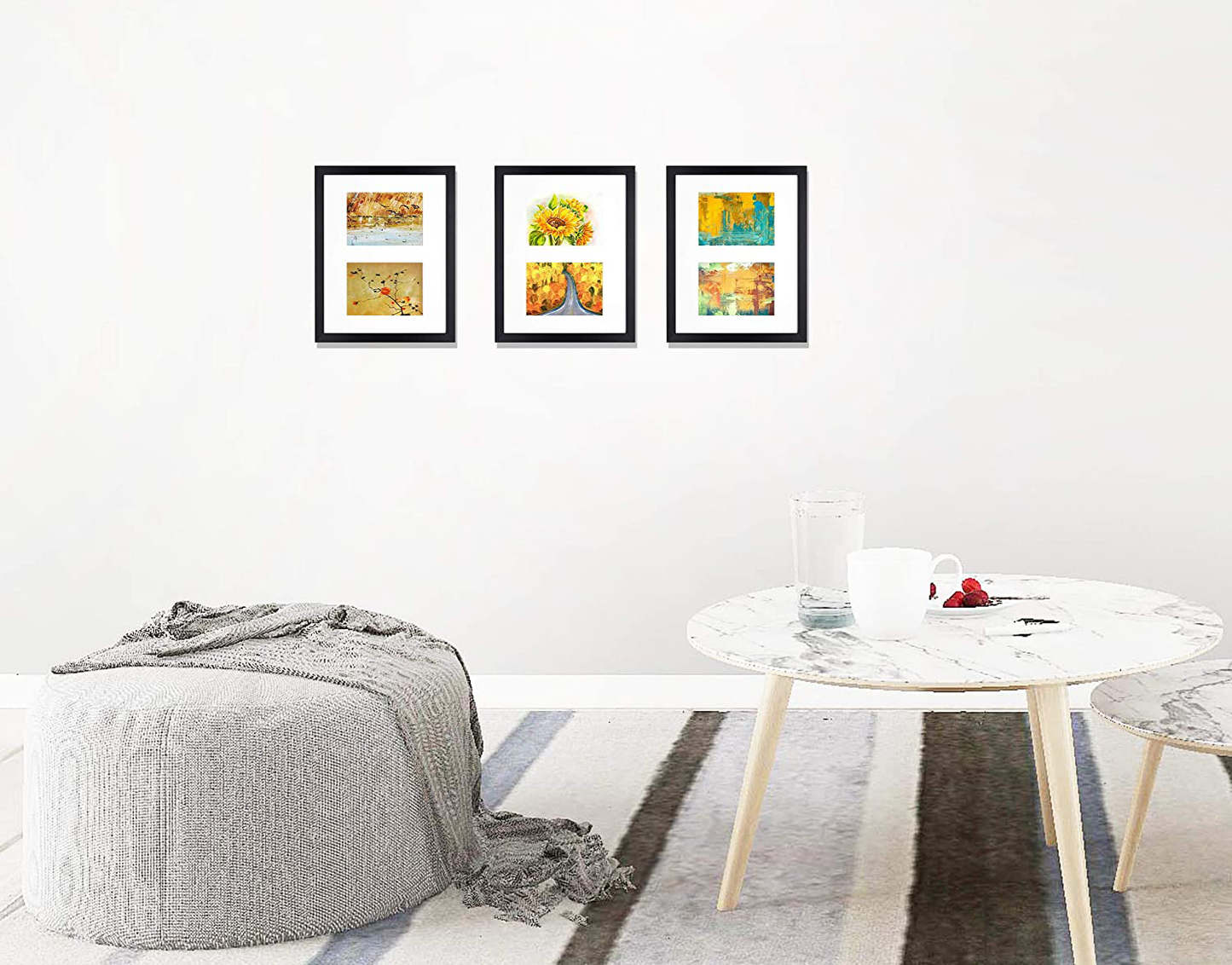 Avelena | Golden State Art, 11X14 Schwarze Foto Holz Collage Rahmen Mit Echtem Glas Und Weißem Passepartout Zeigt (2) 5X7 Bilder