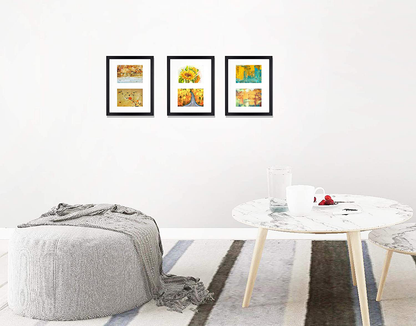 Avelena | Golden State Art, 11X14 Schwarze Foto Holz Collage Rahmen Mit Echtem Glas Und Weißem Passepartout Zeigt (2) 5X7 Bilder
