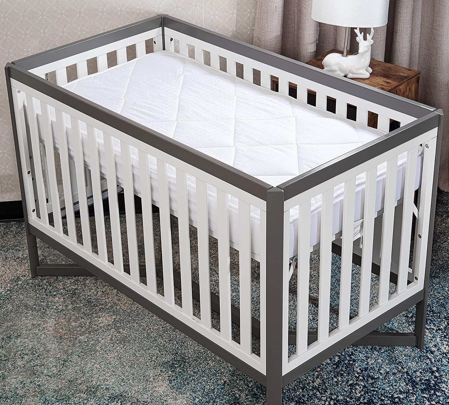Avelena | Maxi Fitted Portacrib Daunen-Alternative Matratzenauflage - 100 % Baumwolle, 300 Fadenanzahl (Porta Crib)