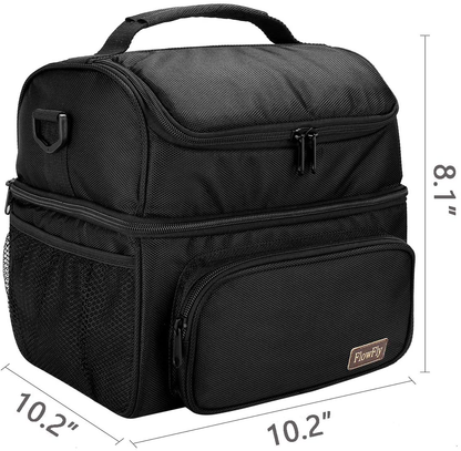 Avelena | Flowfly Kids Doppel Decker Kühler Isolierte Lunchbag Lunchbox Große Tasche Für Jungen, Mädchen, Mit Verstellbarem Gurt, Hai