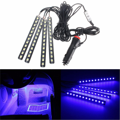 Avelena | Rgb Innenleuchten, 2-In-1 Design 4 Stück 48 Led App Steuerung, Fernbedienung, Musikmodus, Diy-Modus, Szenenmodus, Dc 12V