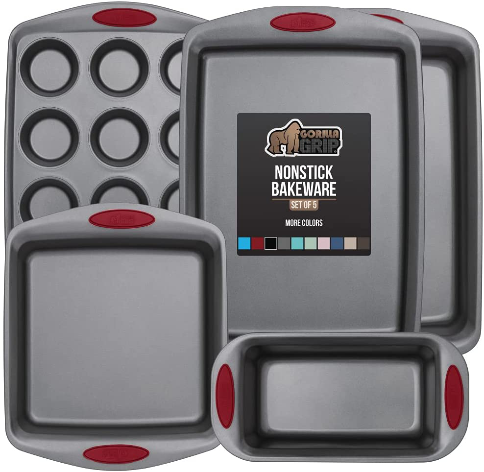 Avelena | Multipack Gorilla Grip Backutensilien Sets, Antihaft, Schwerlast Carbonstahl