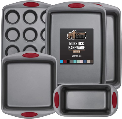 Avelena | Multipack Gorilla Grip Backutensilien Sets, Antihaft, Schwerlast Carbonstahl