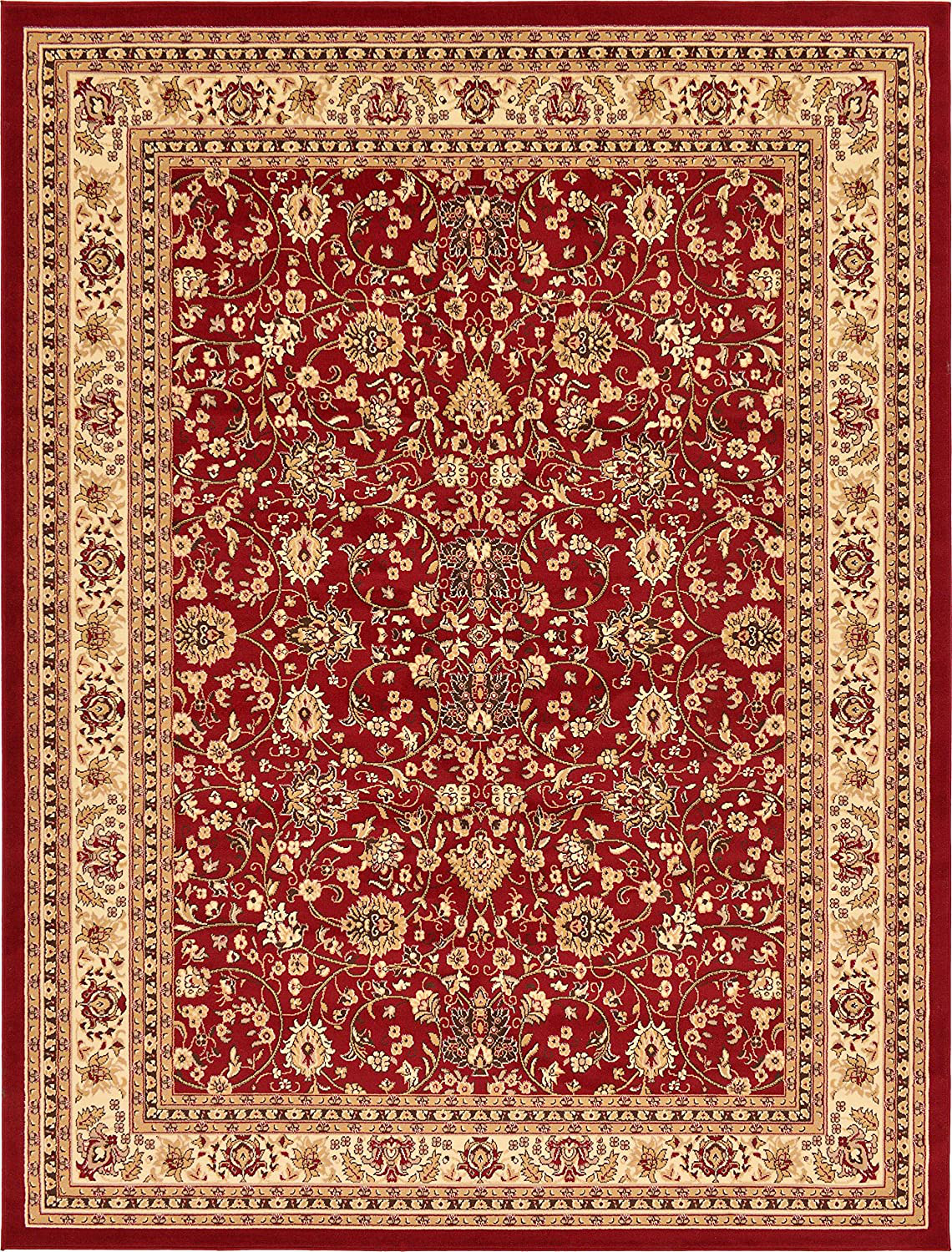 Avelena | Einzigartiger Webstuhl Kashan Traditioneller Blumen Teppich, 2 Fuß 7 Zoll X 10 Fuß, Oliv/Ivory