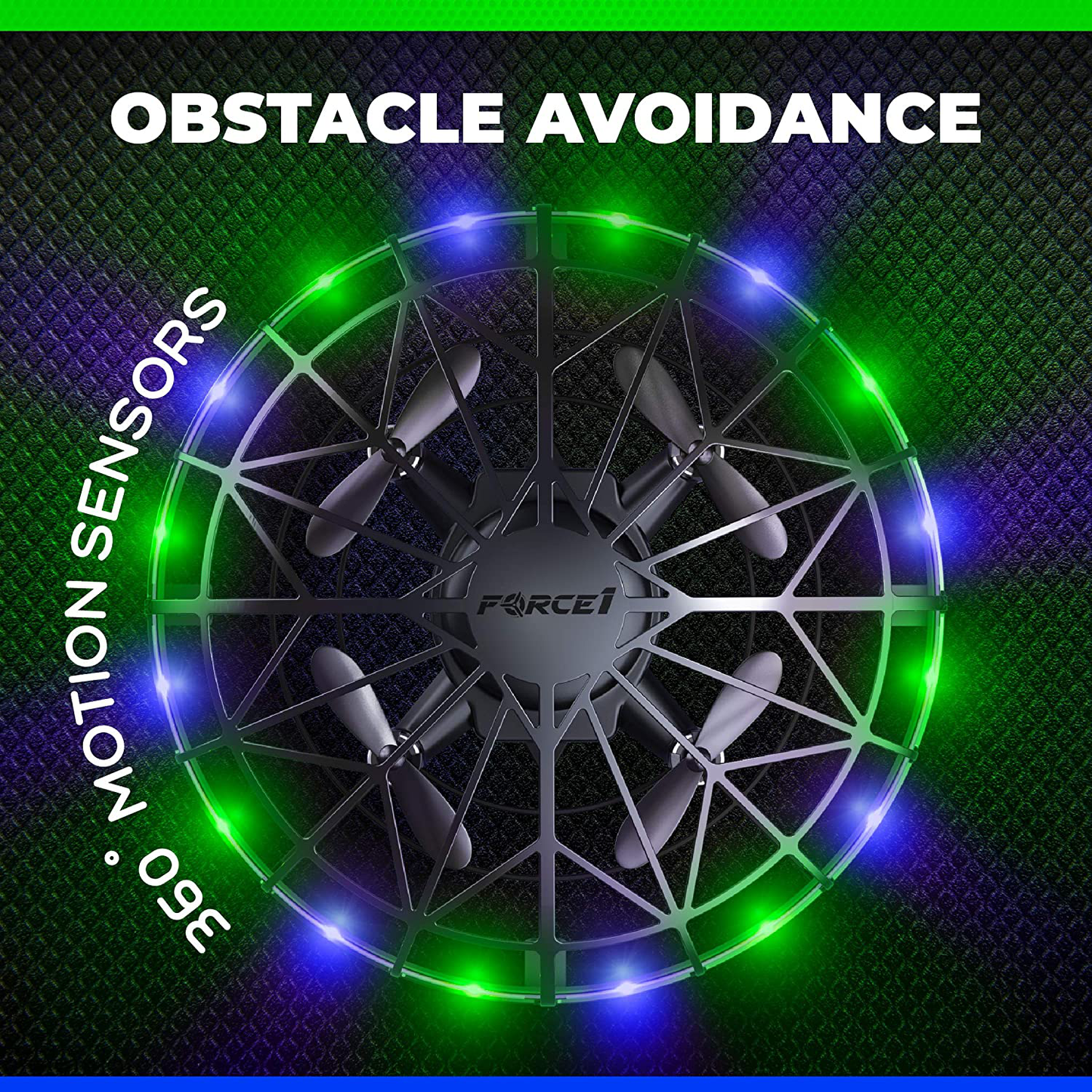 Avelena | Force1 Scoot Led Handbediente Drohne Für Kinder Oder Erwachsene - Hands-Free Bewegungssensor Mini Drohne, Einfache Innenraum Kleine Ufo Spielzeug Fliegende Ball Drohne Spielzeug Für Jungen Und Mädchen (Rot/Blau)