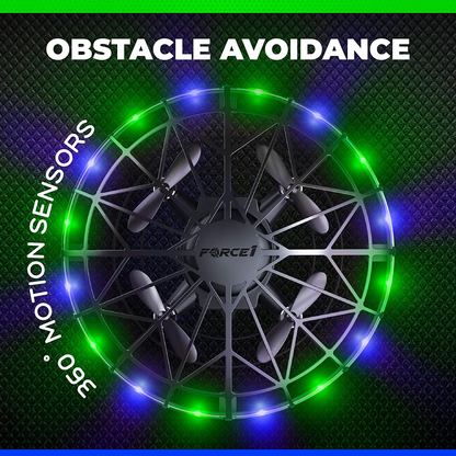 Avelena | Force1 Scoot Led Handbediente Drohne Für Kinder Oder Erwachsene - Hands-Free Bewegungssensor Mini Drohne, Einfache Innenraum Kleine Ufo Spielzeug Fliegende Ball Drohne Spielzeug Für Jungen Und Mädchen (Rot/Blau)