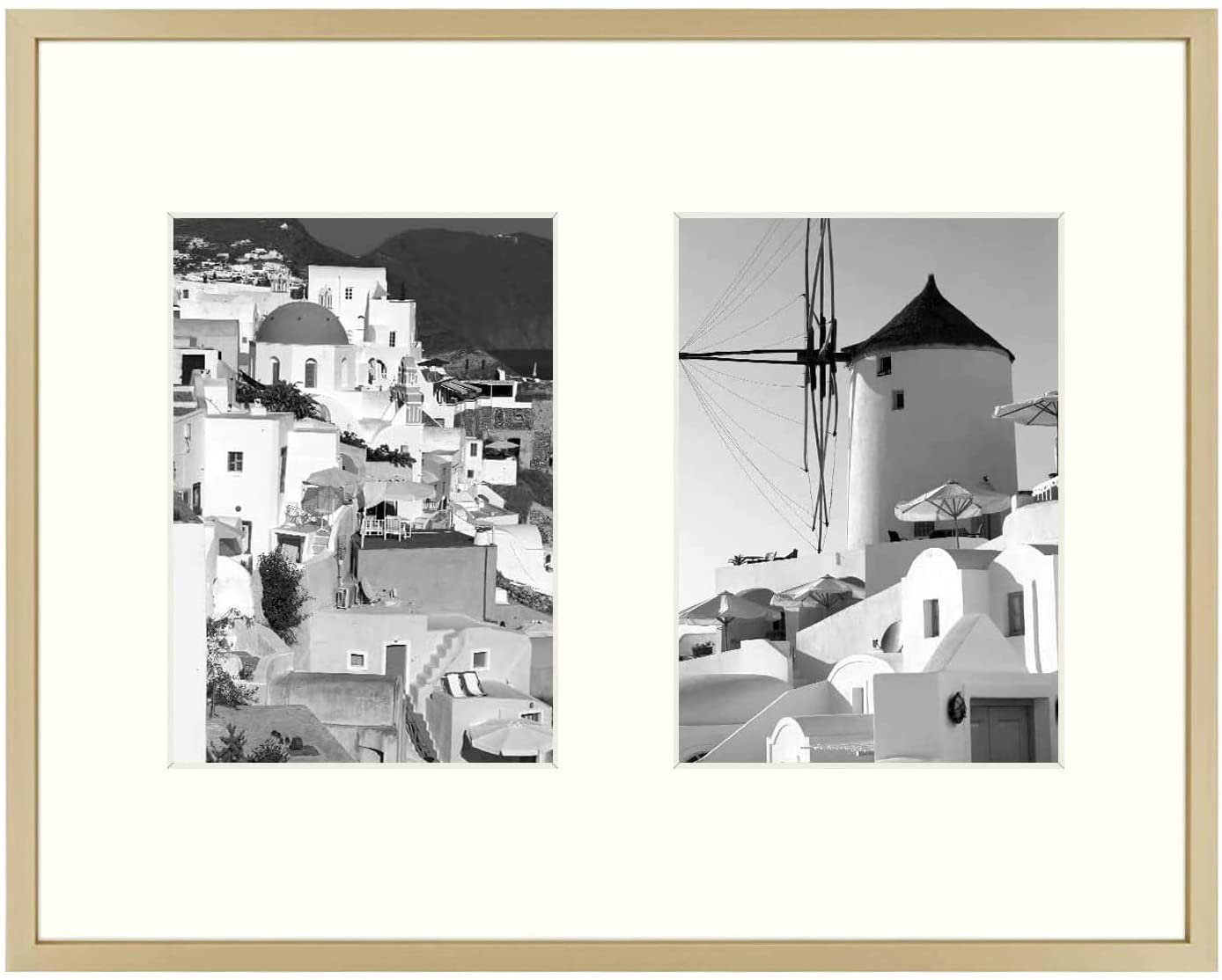 Avelena | Golden State Art, 11X14 Schwarze Foto Holz Collage Rahmen Mit Echtem Glas Und Weißem Passepartout Zeigt (2) 5X7 Bilder