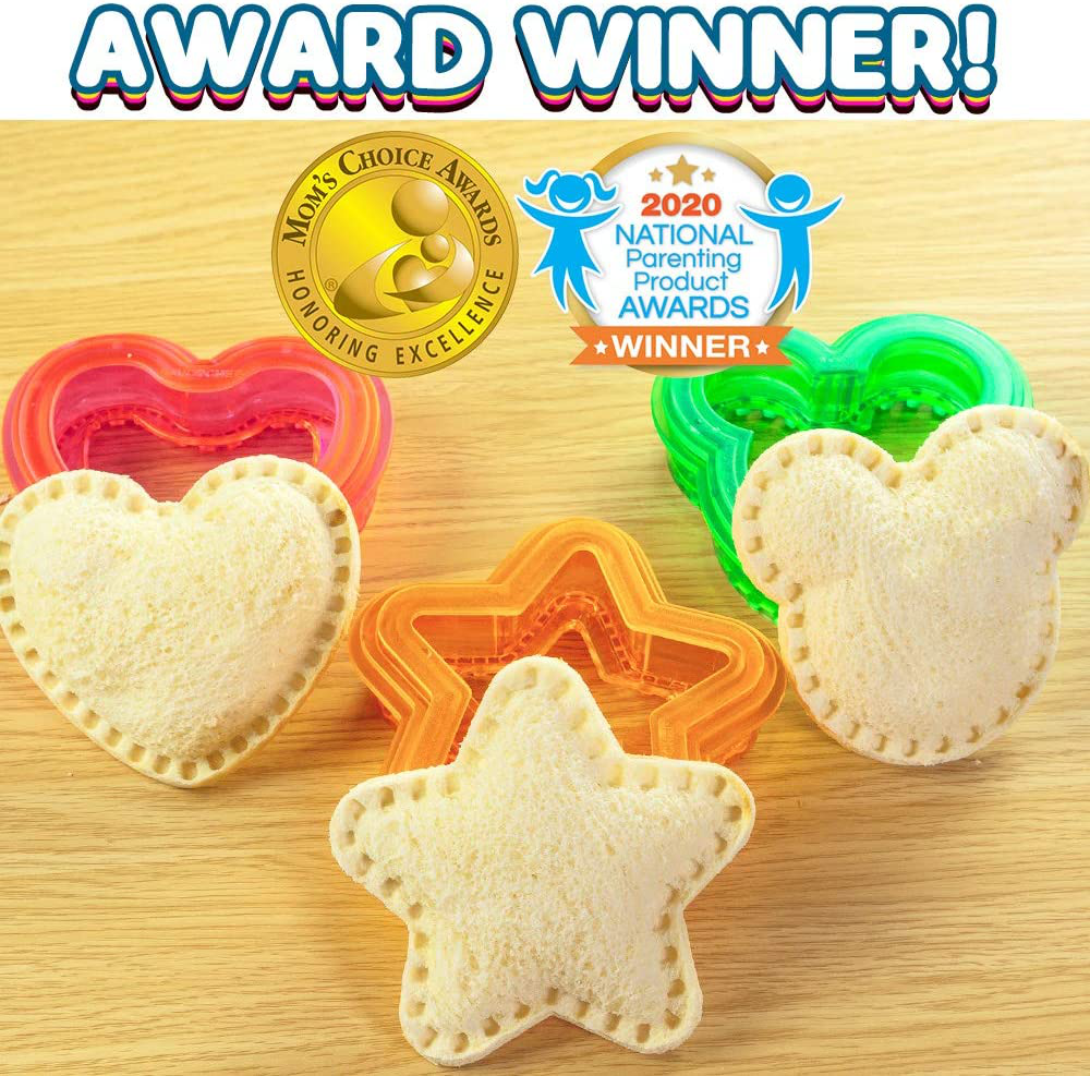 Avelena | Sandwichschneider und -versiegeler - Decruster Sandwich-Maker - Großartig für die Brotdose und Bento-Box - Jungen und Mädchen Kinderessen - Sandwichschneider für Kinder (Herz, Stern, Maus)