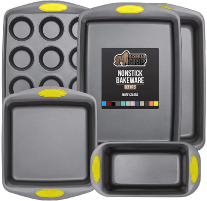 Avelena | Multipack Gorilla Grip Backutensilien Sets, Antihaft, Schwerlast Carbonstahl