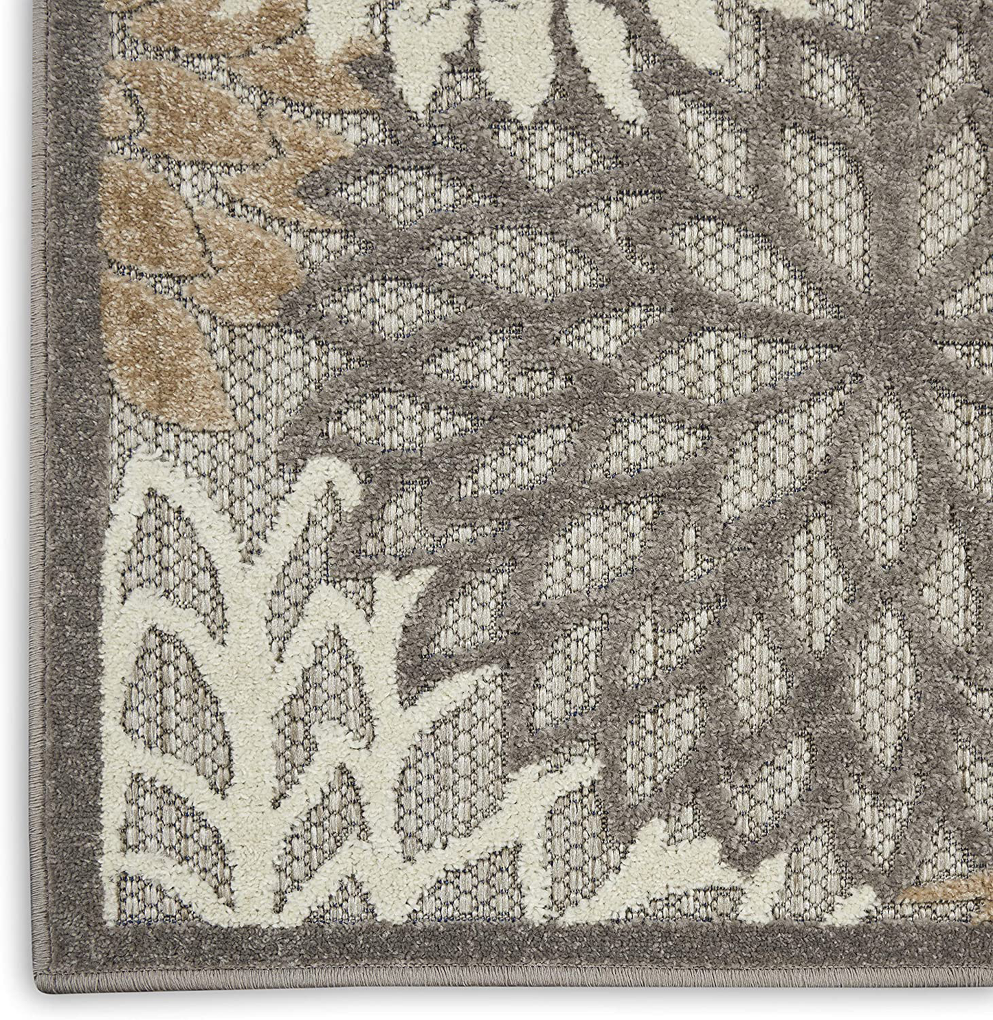 Avelena | Nourison Aloha Innen/Außenbereich Floral Rot Mehrfarbig 2'3" X 8' Bereich Teppich, (8' Läufer)