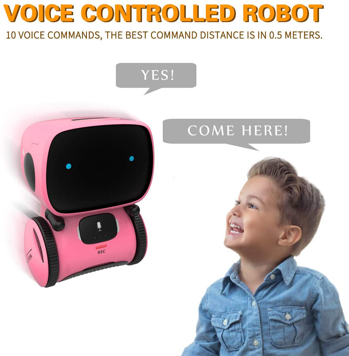 Avelena | 98K Kinder Roboter Spielzeug, Smarte Sprachroboter, Geschenk Für Jungen Und Mädchen Ab 3 Jahren, Intelligenter Partner Und Lehrer, Mit Sprachsteuerung Und Berührungssensor, Singend, Tanzend, Wiederholend