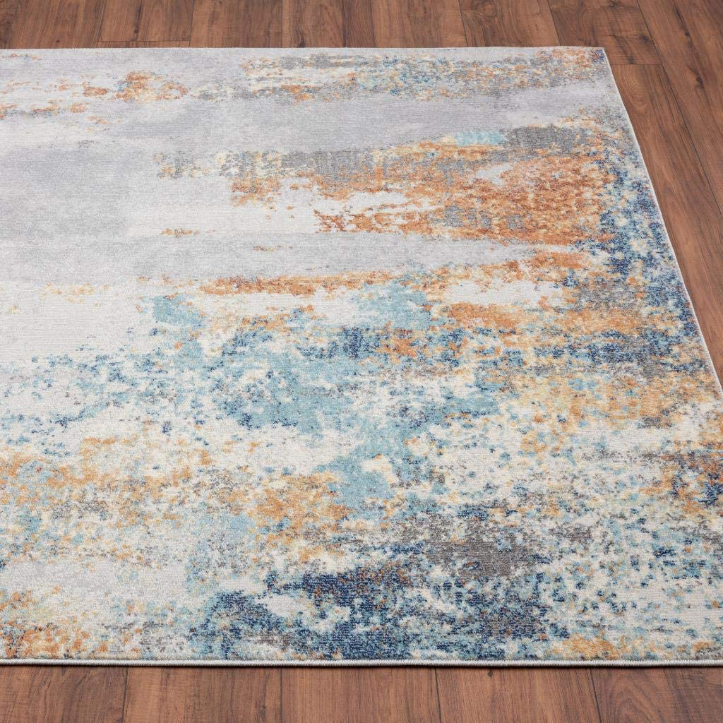 Avelena | Luxe Weavers Teppiche – Euston Moderne Teppiche Mit Abstrakten Mustern 7681 – Mittel Hochflor Teppich, Dunkelblau, Hellblau / 4 X 5