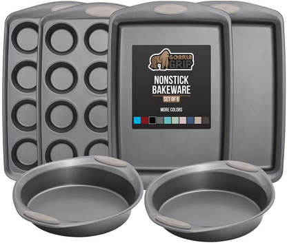 Avelena | Multipack Gorilla Grip Backutensilien Sets, Antihaft, Schwerlast Carbonstahl