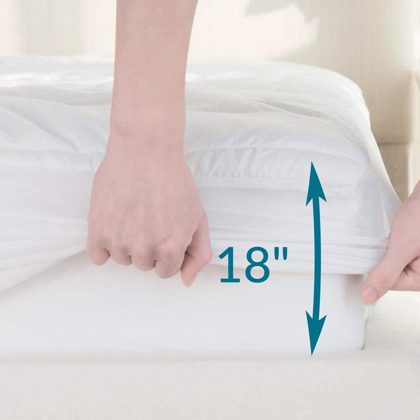 Avelena | Bedsure Twin Matratzenauflage Tiefe Tasche - Gepolsterter Matratzenschoner Für Twin Bett Kissenober Matratzenauflage Einfach, Laken Matratzenschoner, 39X75 Zoll, Weiß