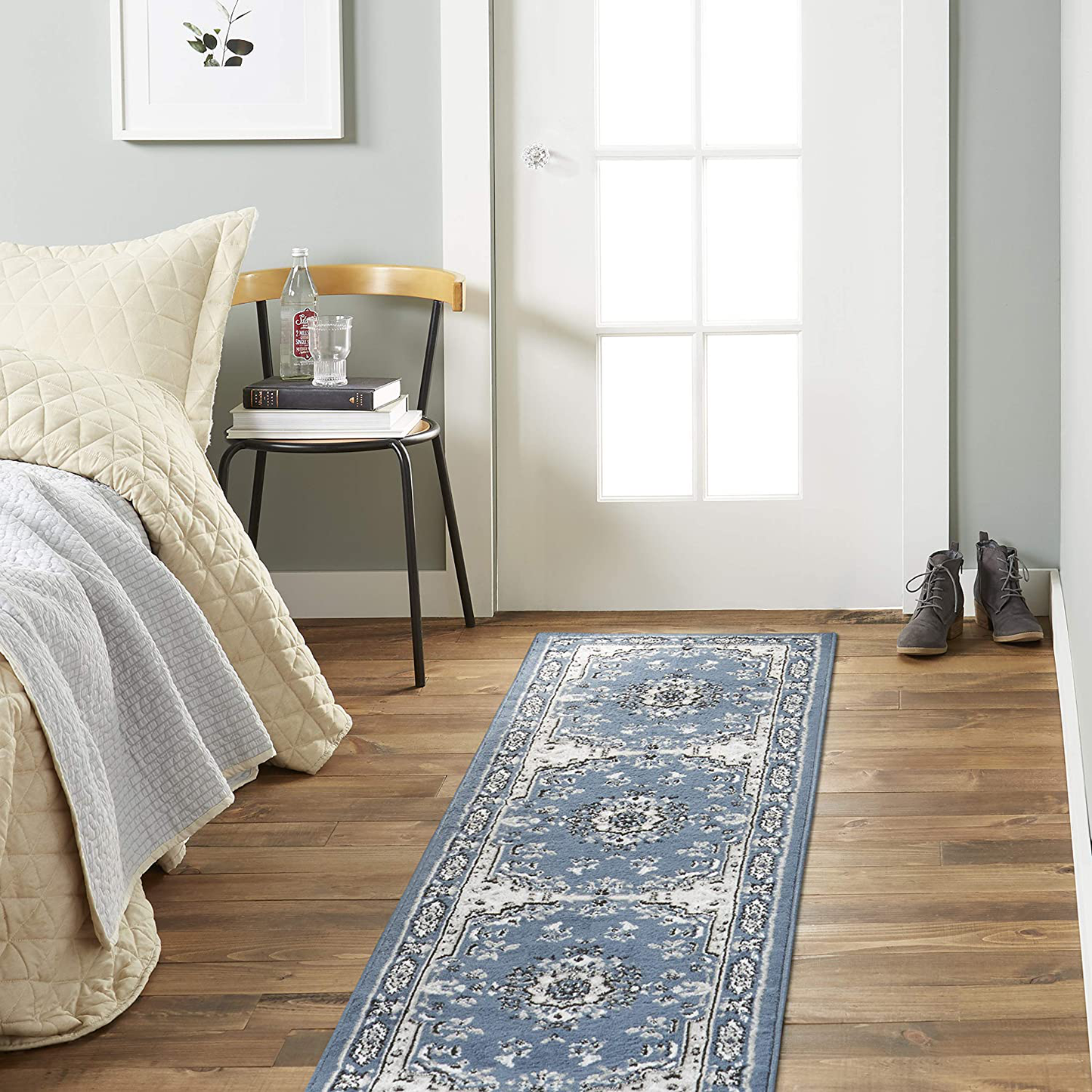 Avelena | Home Dynamix Premium Sakarya Traditionell Medaillonrand Teppich, Mitternachtsblau, 1'9"X7'2" Läufer