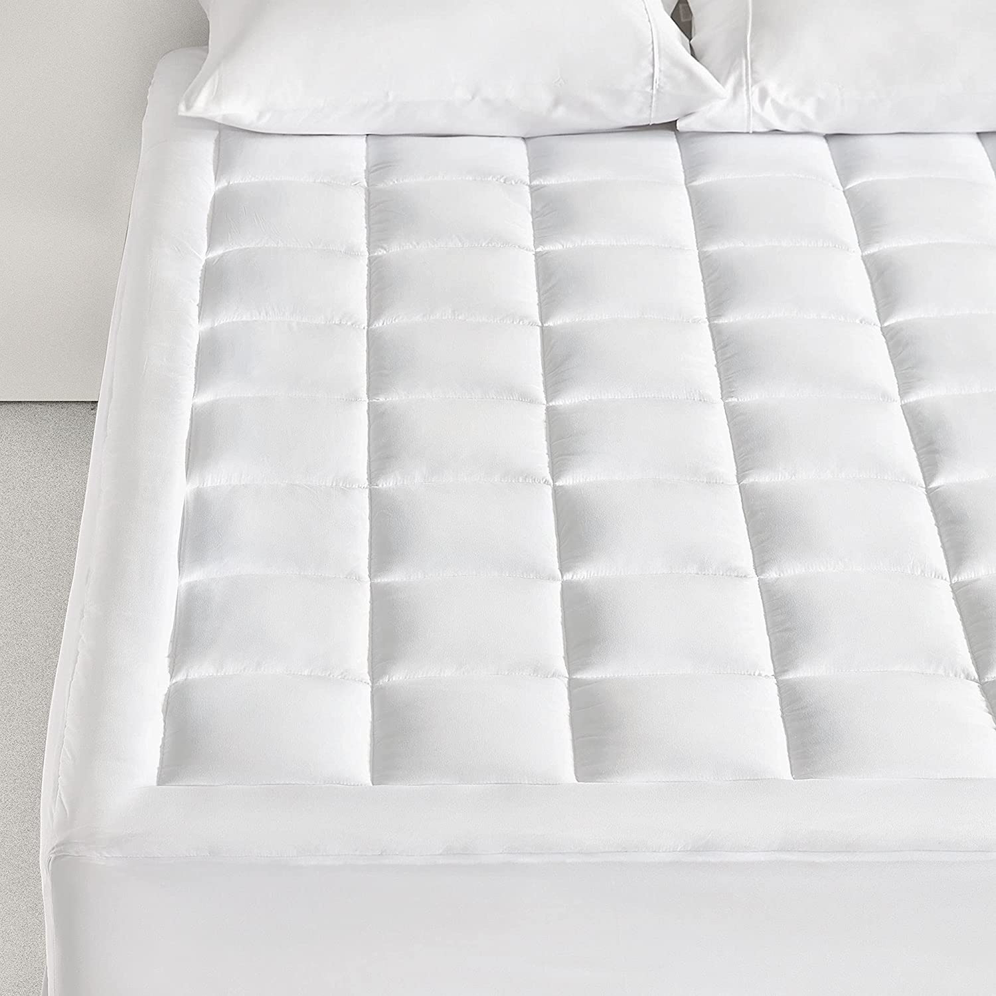 Avelena | Sonive Gesteppter Matratzenauflage Weiches Flauschiges Kissenbezug Matratzenbezug Alternative Füllung Topper Dehnt Sich Bis Zu 21 Zoll Tiefer Tasche (Weiß, Twin Xl)