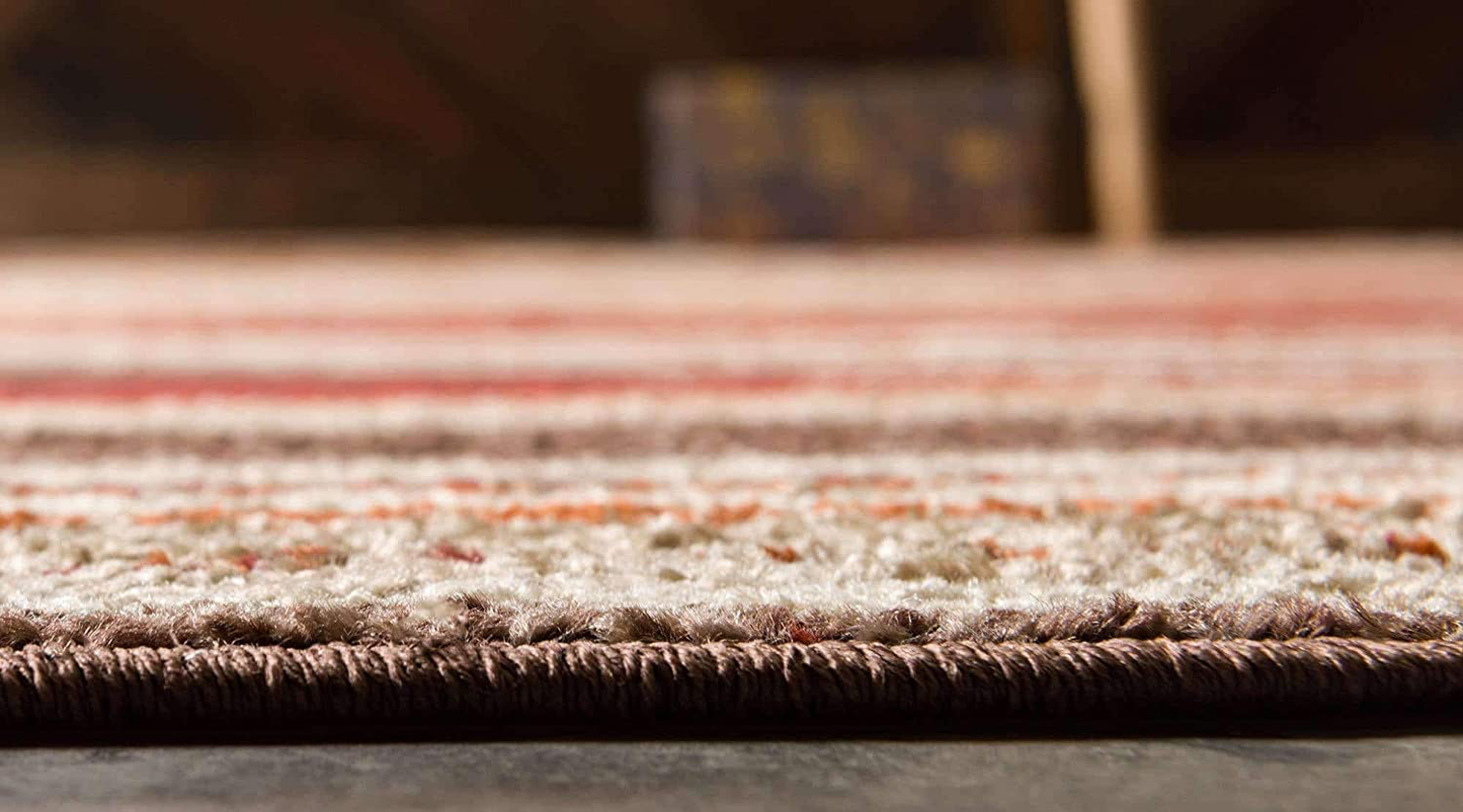 Avelena | Einzigartiger Loom Herbstkollektion Casual Warme Töne Abstrakt Gradient Teppich (2' 0 X 6' 0 Läufer, Blau/ Elfenbein)