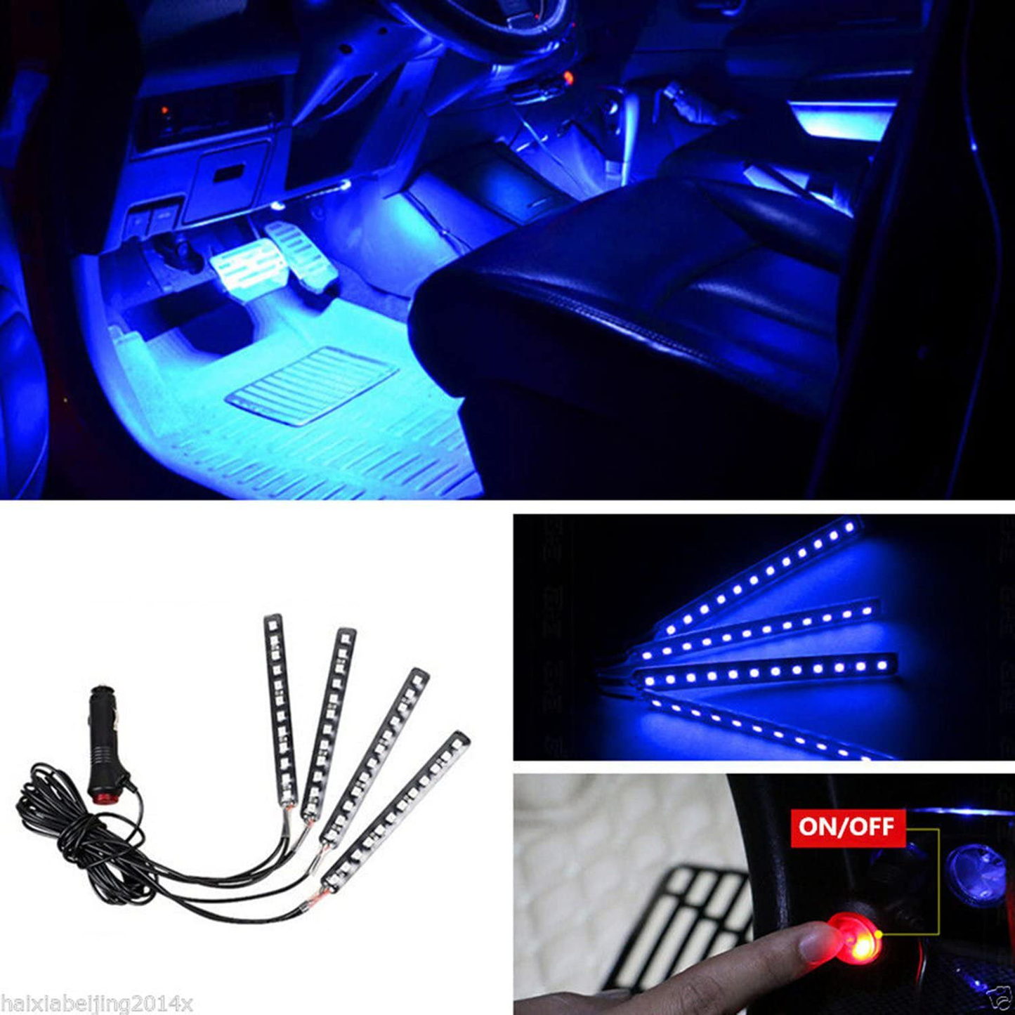 Avelena | Rgb Innenleuchten, 2-In-1 Design 4 Stück 48 Led App Steuerung, Fernbedienung, Musikmodus, Diy-Modus, Szenenmodus, Dc 12V
