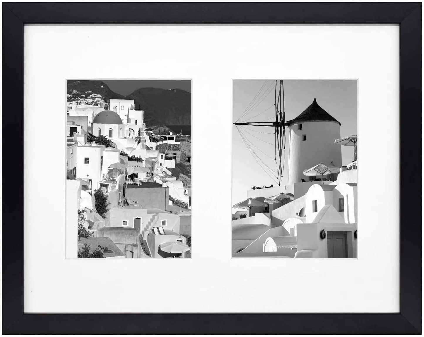 Avelena | Golden State Art, 11X14 Schwarze Foto Holz Collage Rahmen Mit Echtem Glas Und Weißem Passepartout Zeigt (2) 5X7 Bilder