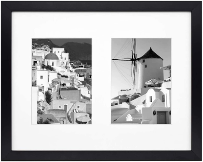 Avelena | Golden State Art, 11X14 Schwarze Foto Holz Collage Rahmen Mit Echtem Glas Und Weißem Passepartout Zeigt (2) 5X7 Bilder