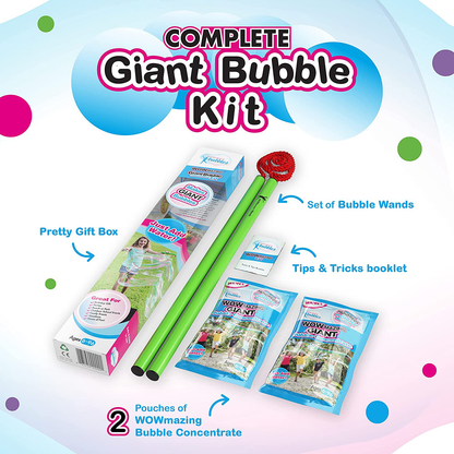 Avelena | Wowmazing Gigantische Blasen Stab Set: (4-Teilig Set) | Inkl. Stab, Großes Blasen Konzentrate Und Tipps & Tricks Heft | Outdoor Spielzeug Für Kinder, Jungen, Mädchen | Blasen Hergestellt In Den Usa - Standard Set