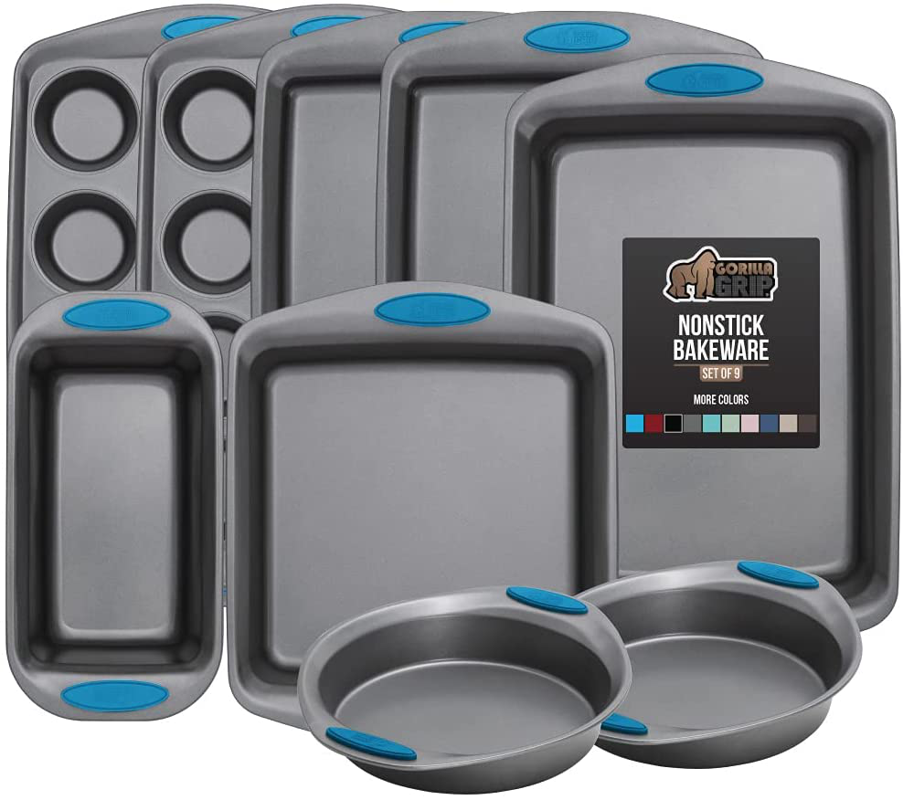 Avelena | Multipack Gorilla Grip Backutensilien Sets, Antihaft, Schwerlast Carbonstahl