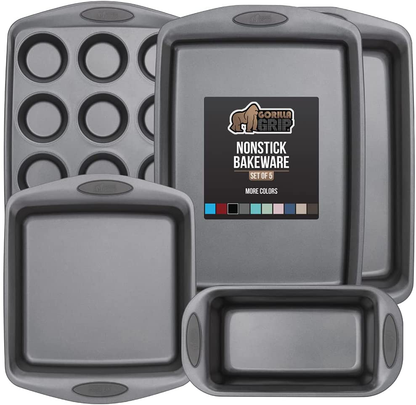 Avelena | Multipack Gorilla Grip Backutensilien Sets, Antihaft, Schwerlast Carbonstahl