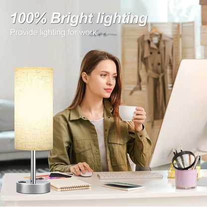 Avelena | 3 Wege Dimmbar Touchlampe, Usb C&A Schnellladeanschlüsse