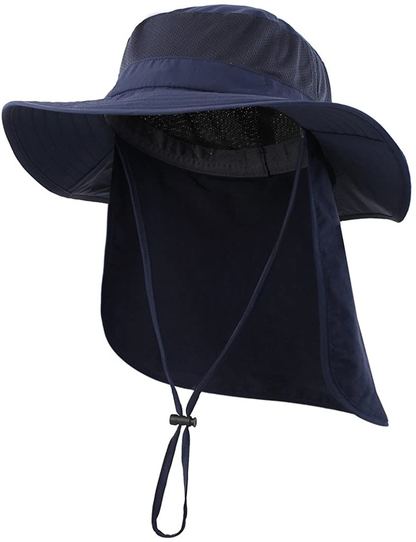 Avelena | Outdoor Upf50+ Mesh Sonnenhut Breiter Schirm Anglerhut Mit Nackenklappe