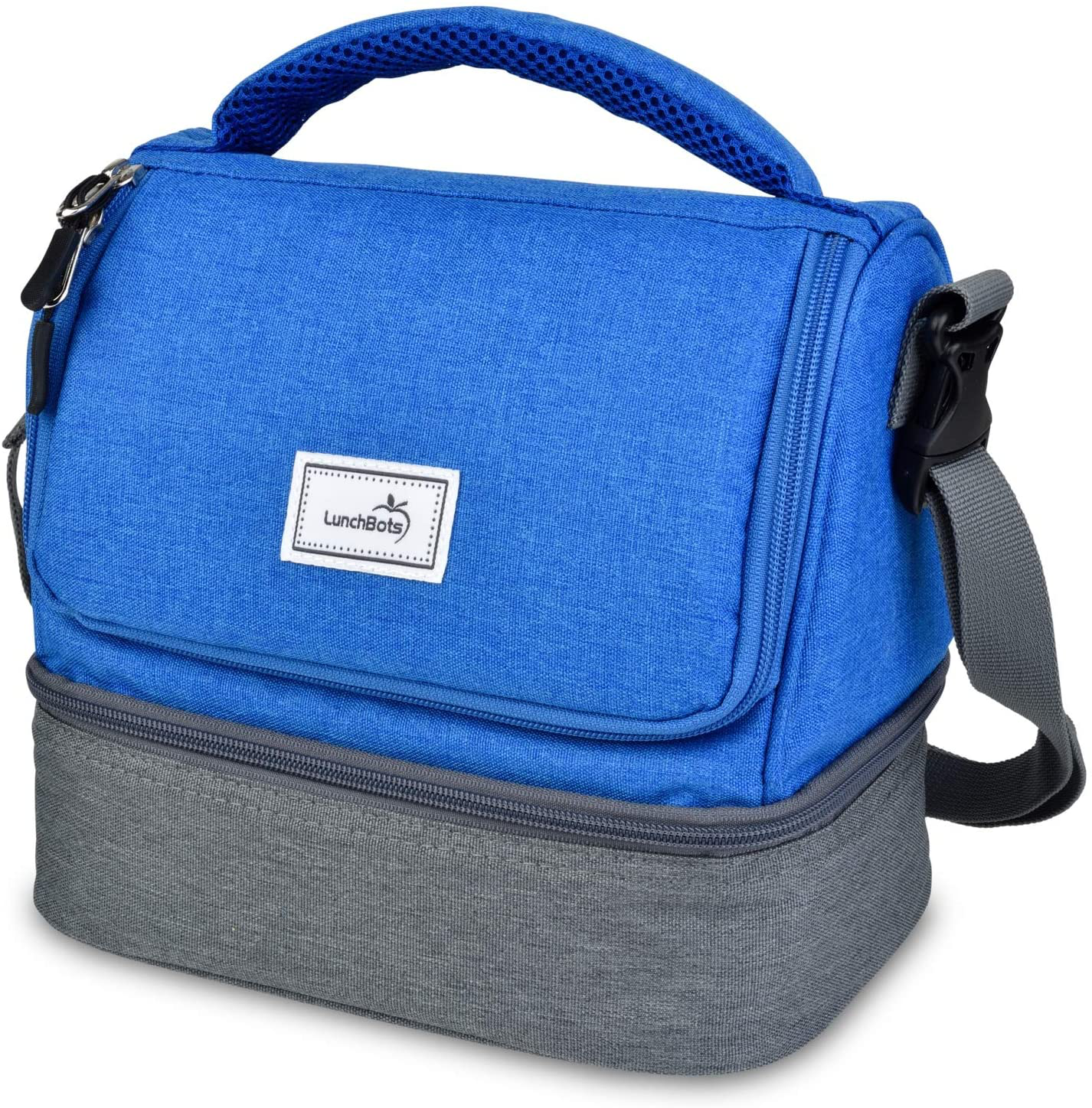Avelena | Lunchbots Duplex Isolierte Lunchbag - Doppelte Fächerdizenz Passt Zu Lunchbots Uno, Duo, Trio, Quad, Rounds, Bento Cinco Perfekt - Geräumige Thermo-Lunchbag Für Kinder Und Erwachsene - Königsblau