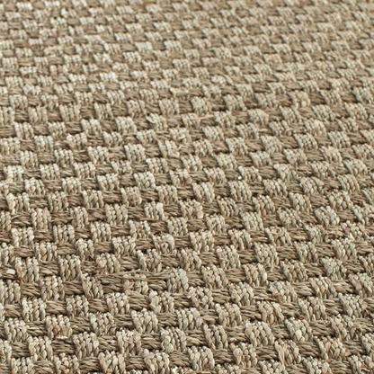 Avelena | Safavieh Naturfaser-Kollektion NF114J Border Korbgewebe Seegras Teppich, 4' x 4' Quadrat, Elfenbein