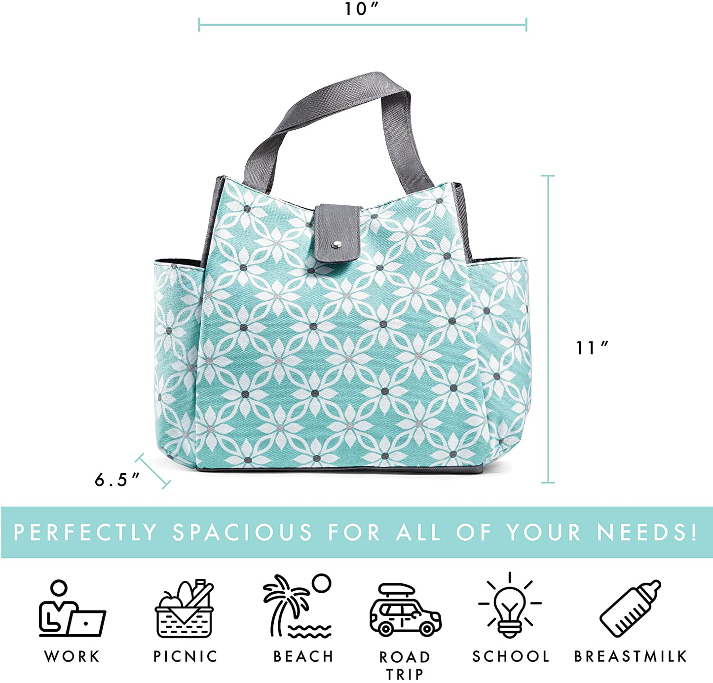 Avelena | Fit & Fresh Isolierte Lunch Tasche Set, Beinhaltet Passende Flasche Und Behälter, Westport Aqua Dogwood
