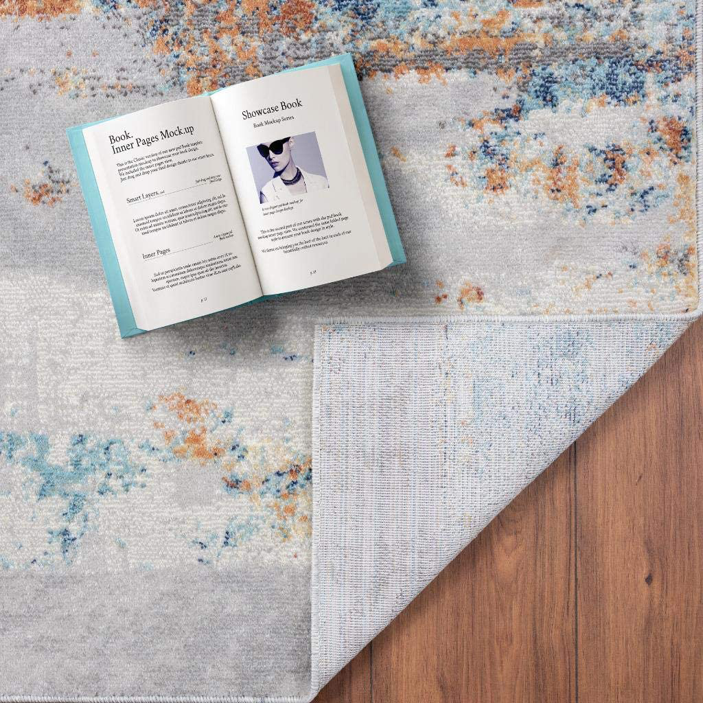 Avelena | Luxe Weavers Teppiche – Euston Moderne Teppiche Mit Abstrakten Mustern 7681 – Mittel Hochflor Teppich, Dunkelblau, Hellblau / 4 X 5
