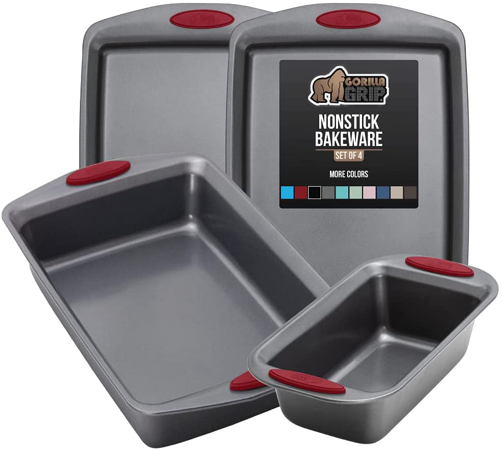 Avelena | Multipack Gorilla Grip Backutensilien Sets, Antihaft, Schwerlast Carbonstahl
