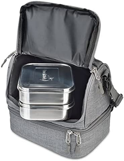 Avelena | Lunchbots Duplex Isolierte Lunchbag - Doppelte Fächerdizenz Passt Zu Lunchbots Uno, Duo, Trio, Quad, Rounds, Bento Cinco Perfekt - Geräumige Thermo-Lunchbag Für Kinder Und Erwachsene - Königsblau