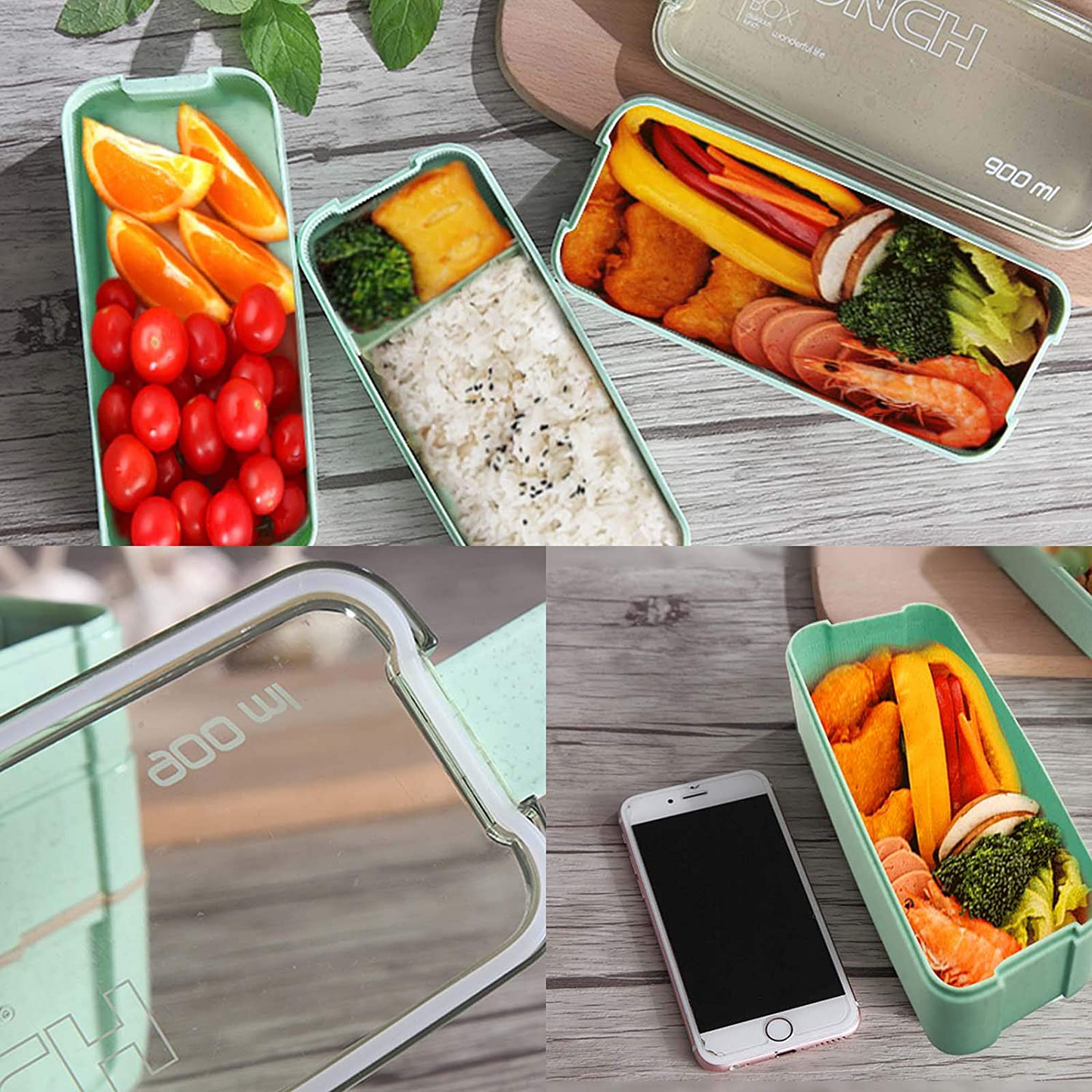 Avelena | Koccido Bento Box Lunchbox Kit, Japanische Lunchbox 3-In-1 Raum, Stapelbare Lunchbox Auslaufsichere Lunchbehälter, Bento Lunchbox Für Kinder Und Erwachsene