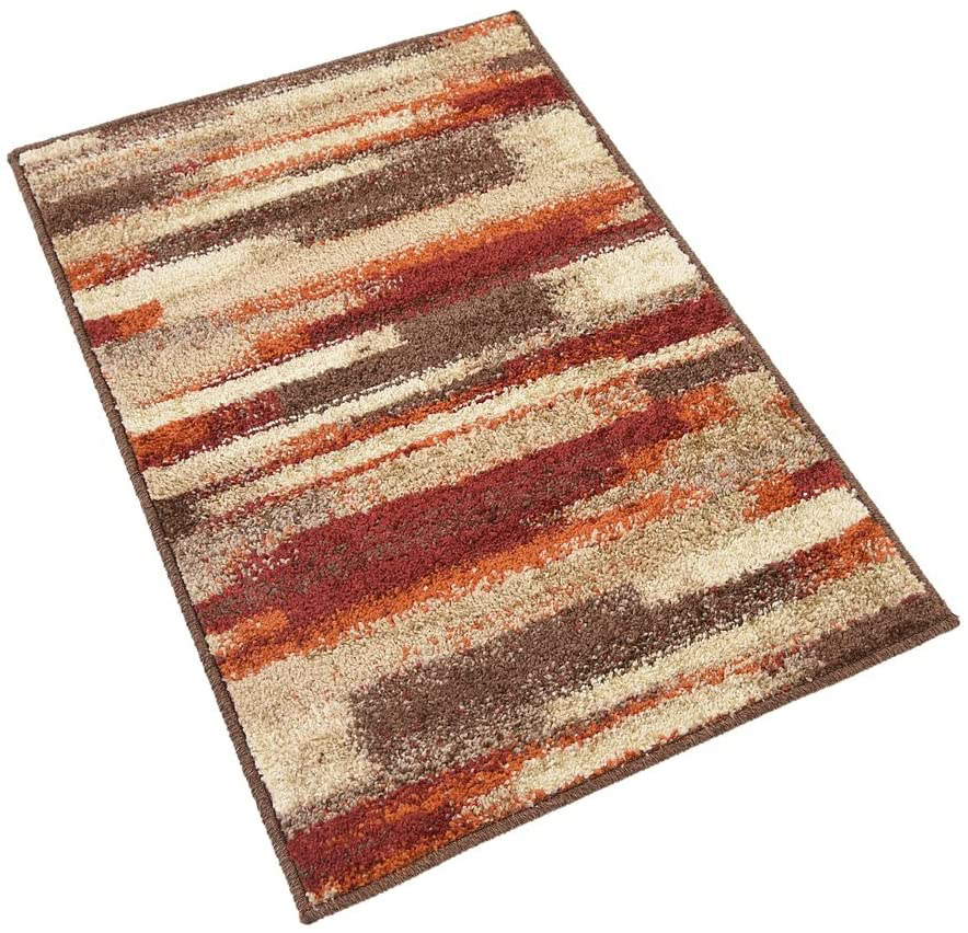Avelena | Einzigartiger Loom Herbstkollektion Casual Warme Töne Abstrakt Gradient Teppich (2' 0 X 6' 0 Läufer, Blau/ Elfenbein)