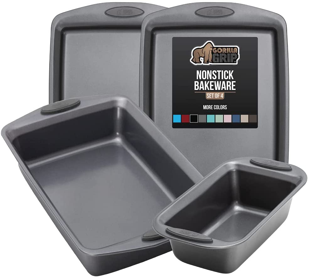 Avelena | Multipack Gorilla Grip Backutensilien Sets, Antihaft, Schwerlast Carbonstahl