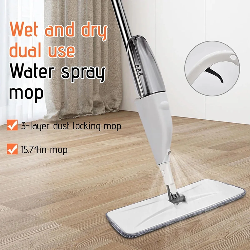 Avelena | Wet Dry Mikrofaser Spray Mop Für Die Bodenreinigung Mit 2 Waschbaren Pads