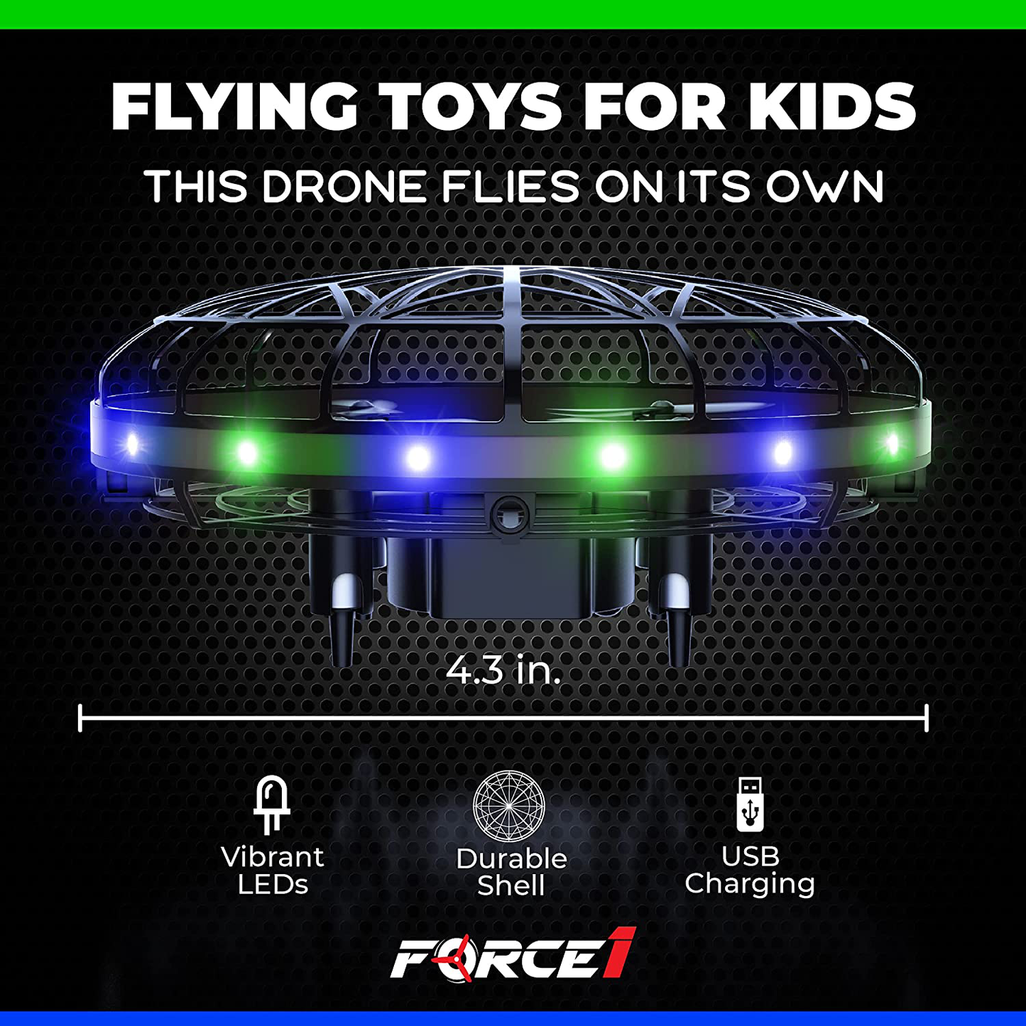 Avelena | Force1 Scoot Led Handbediente Drohne Für Kinder Oder Erwachsene - Hands-Free Bewegungssensor Mini Drohne, Einfache Innenraum Kleine Ufo Spielzeug Fliegende Ball Drohne Spielzeug Für Jungen Und Mädchen (Rot/Blau)