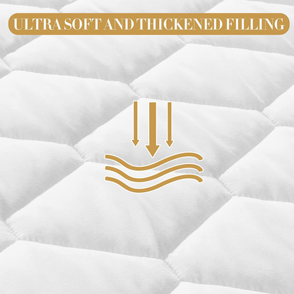 Avelena | Königin Größe Lagengenähte Fitted Matratzenauflage, 100% Wasserdicht Atmungsaktive Matratzenauflage, Ultra Weiche Alternative Füllung Matratzenbezug, Dehnt Sich Bis Zu 21 Zoll Tiefe Tasche (Weiß)