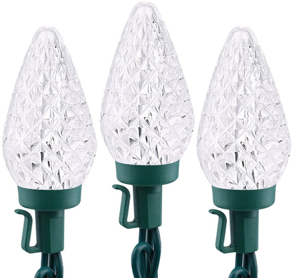 Avelena | Brizled Rote Weihnachtslichter, 16 Fuß 25 Led Facettierte C9 Weihnachtslichter, Verbindbare 120V Ul Zertifizierte Weihnachtsbaumlichter