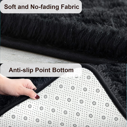 Avelena | TWINNIS Super Soft Shaggy Rugs Fluffy Rugs, 5x8 Fuß, Innenmodernes Plüsch-Teppich für Wohnzimmer Schlafzimmer Kinderzimmer Krippe Wohnkultur, Upgrade Rutschfester Langlebiger Rechteckiger Flauschiger Teppich, Indigo