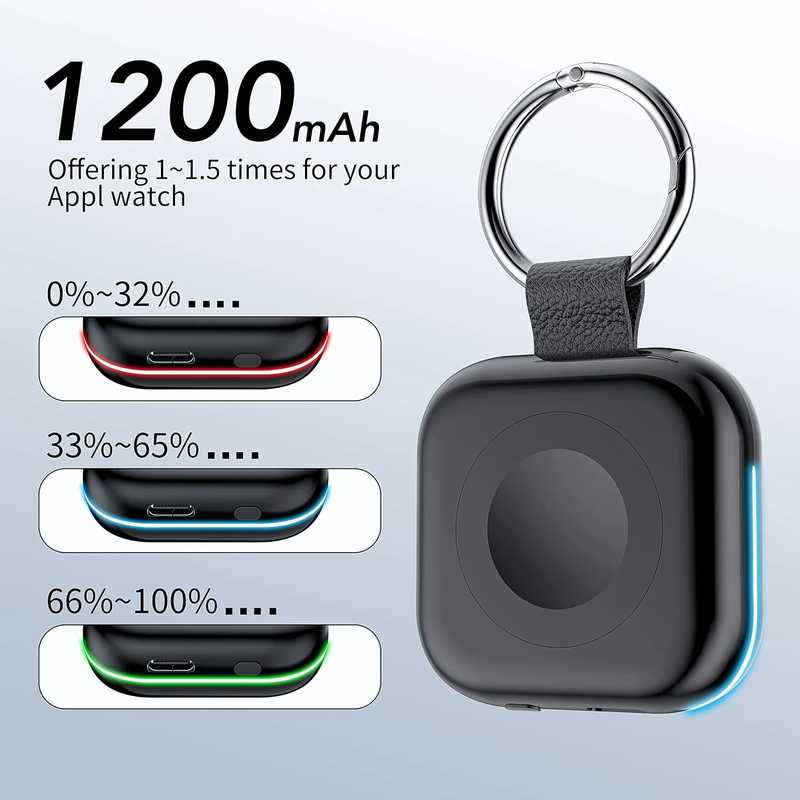 Avelena | 1200Mah Tragbares Ladegerät Für Apple Watch Drahtloses Magnetisches Power Bank Schlüsselanhänger